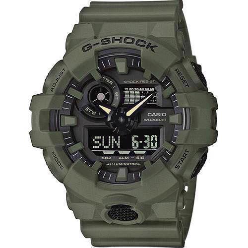 Image of Casio G-Shock army grøn resin med stål quartz multifunktion Herre ur, model GA-700UC-3AER